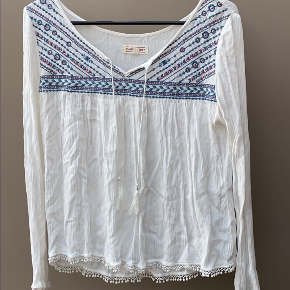 Flowy long sleeve white shirt